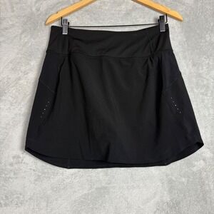 Athleta Run With It 16 Skort Black Womens Medium Active Running Tennis Skirt